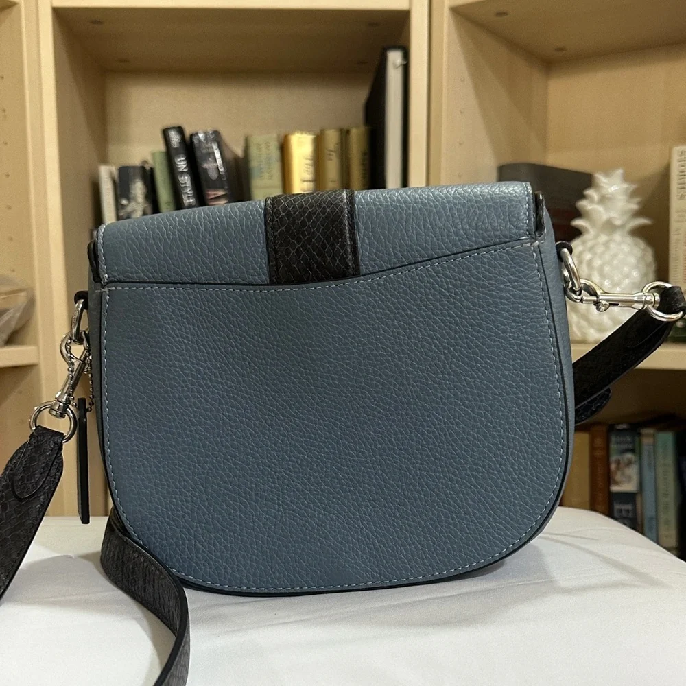 Coach Georgie Blue Saddle Crossbody Bag - Picture 4 of 7